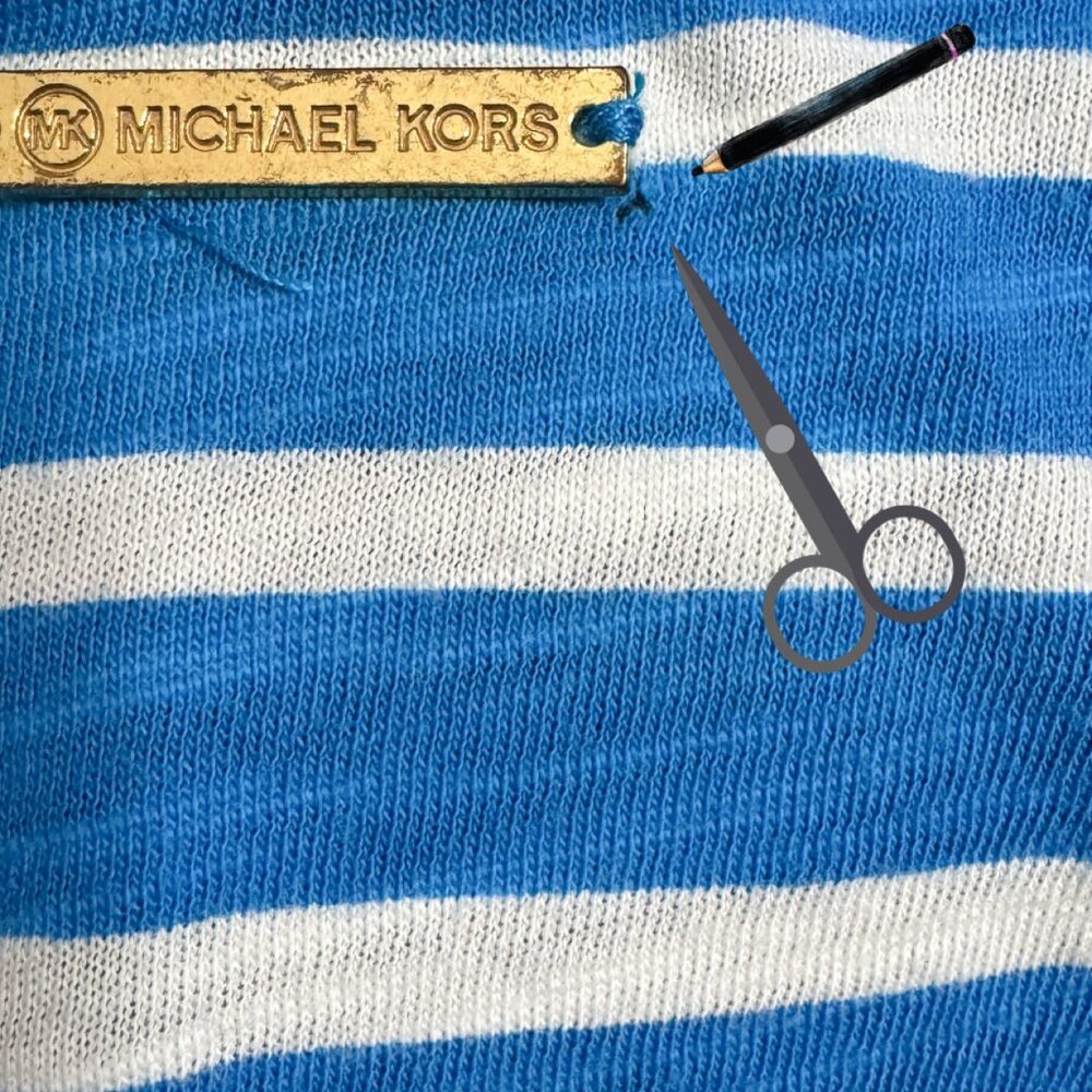 Michael Kors Striped Oversized Tee Size XS - Picture 8 of 9